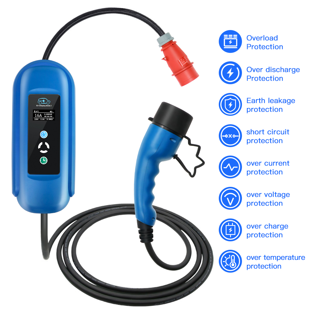 Kolanky EV Charger 16A 11KW Ty - Type 2 Portable Ev Charger 11Kw Cee recension och pris