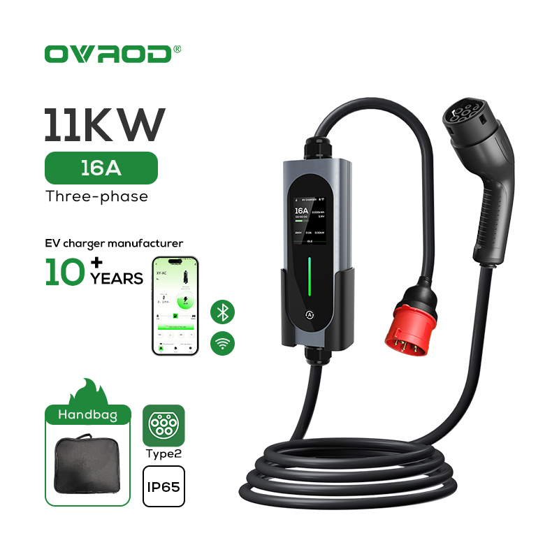 Ovrod Ev Car Charger 16a 11kw  - Type 2 Portable Ev Charger 11Kw Cee recension och pris
