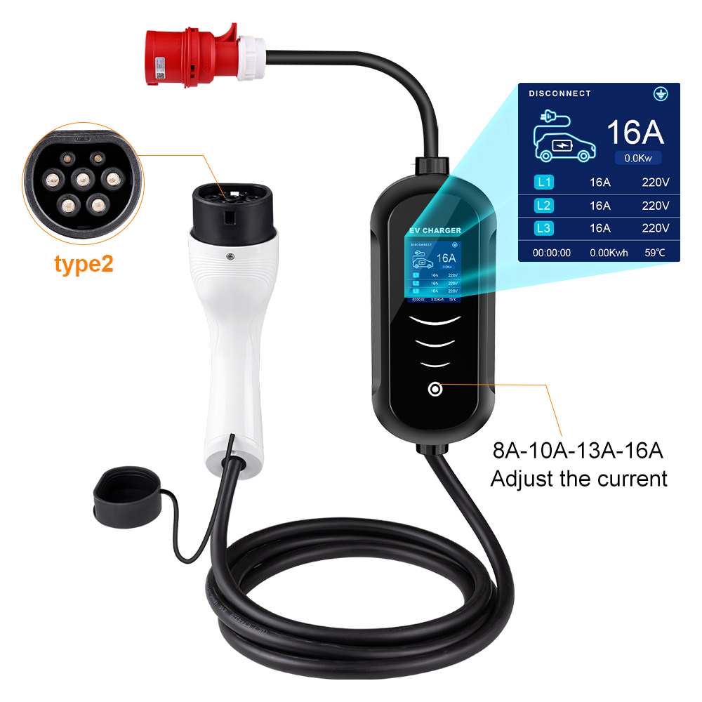IPENGEN 11KW 16A 3 Phase EV Po - Type 2 Portable Ev Charger 11Kw Cee recension och pris